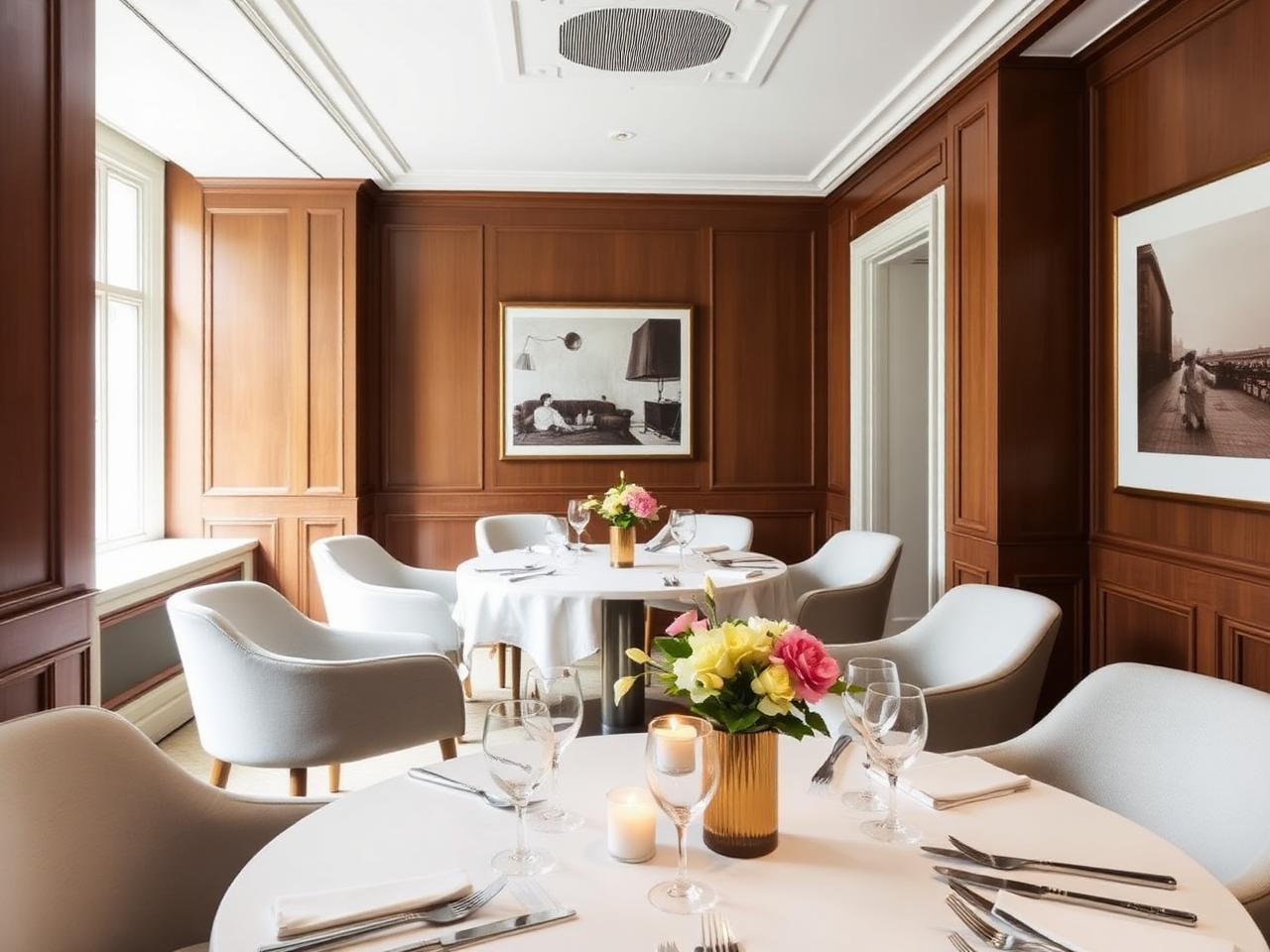 Elegant private dining room set for an executive dinner