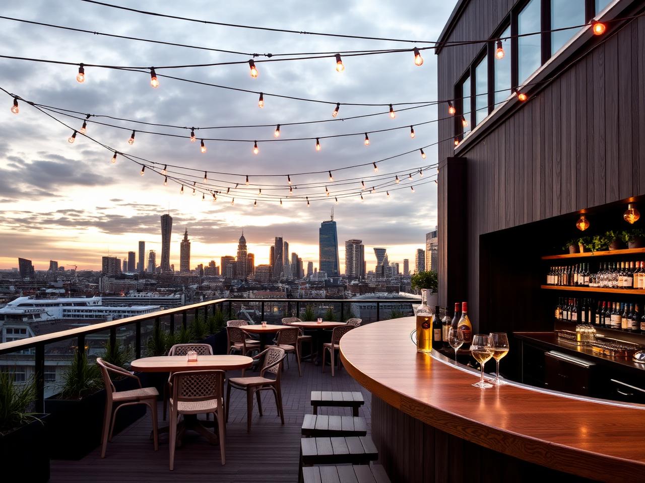 A private rooftop venue in London set for a corporate event